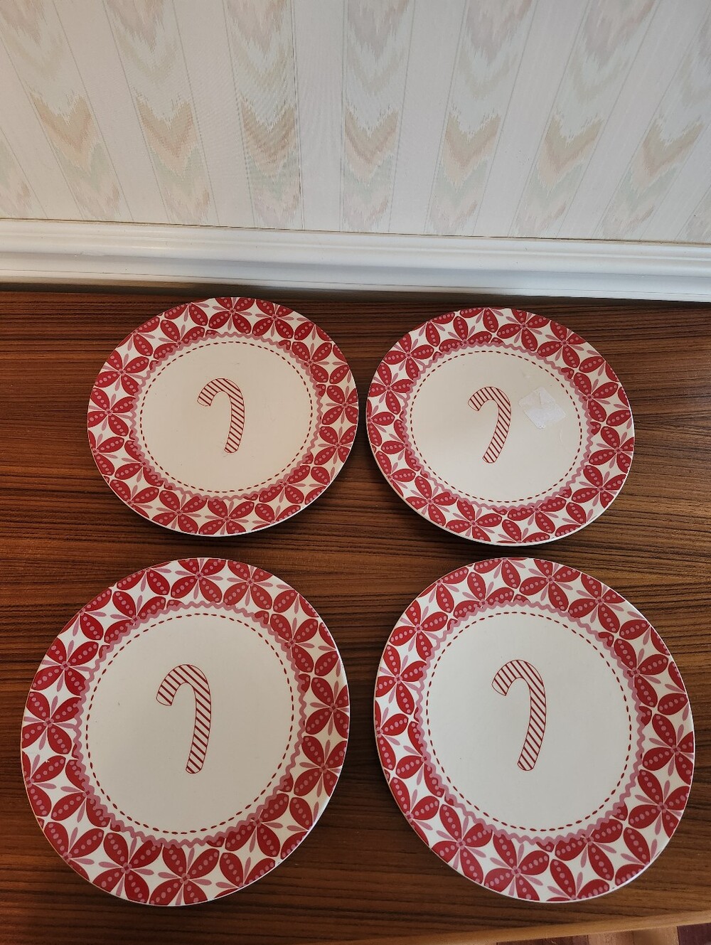 Target Holiday Candy Cane Ceramic Dessert Plates - 2009